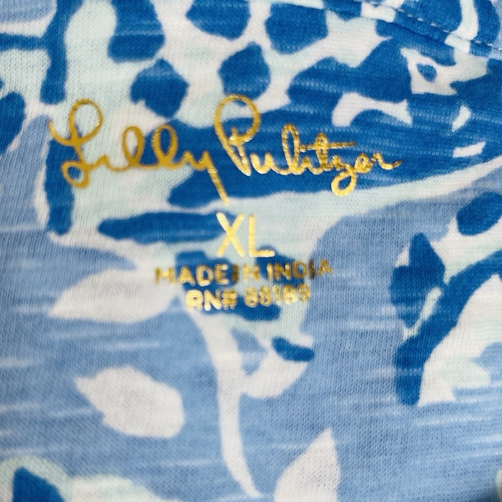 Lilly Pulitzer Dev Knit Top Blue Peri Turtley Awesome Sleeveless Tank sz XL NEW - Picture 9 of 10